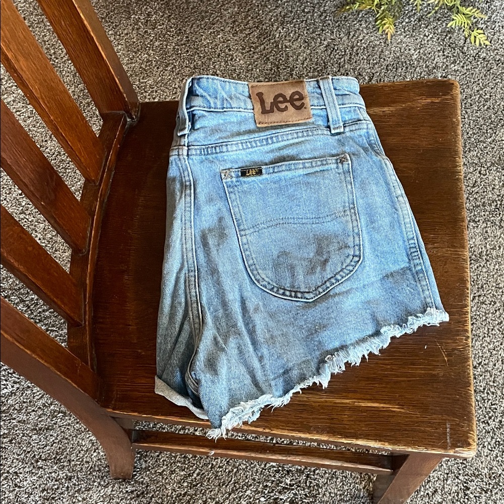 Lee Women's Light Blue Frayed Denim Shorts